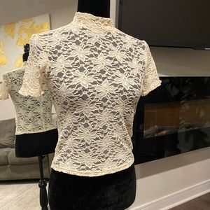 Lace Short Sleeve Top